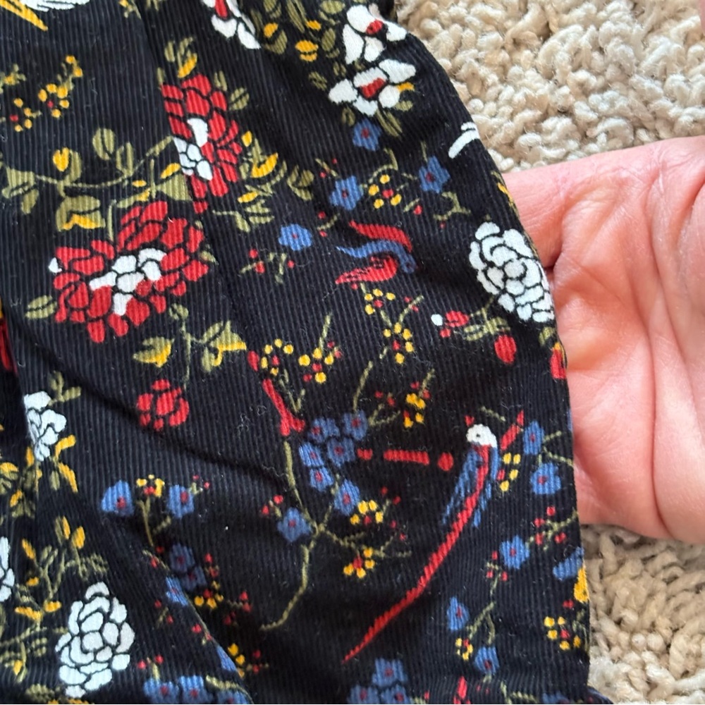 Madewell Corduroy Ruffle-Front Dress in Finch Floral Size 10 - Picture 7 of 14